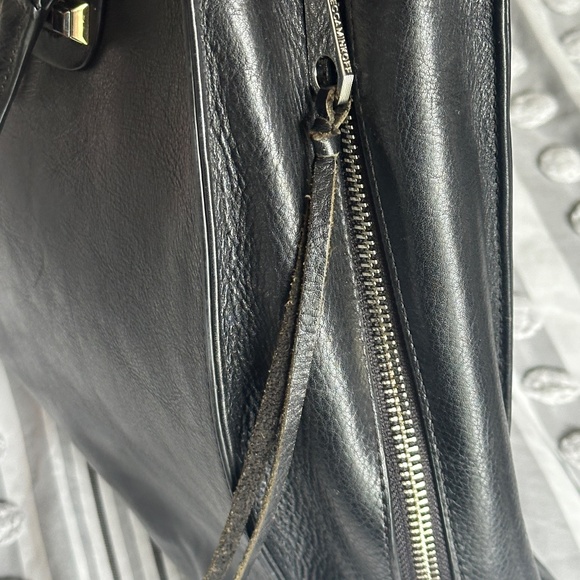Rebecca Minkoff Black Soft Leather Work Tote Expandable Large Business Mom - Picture 5 of 9